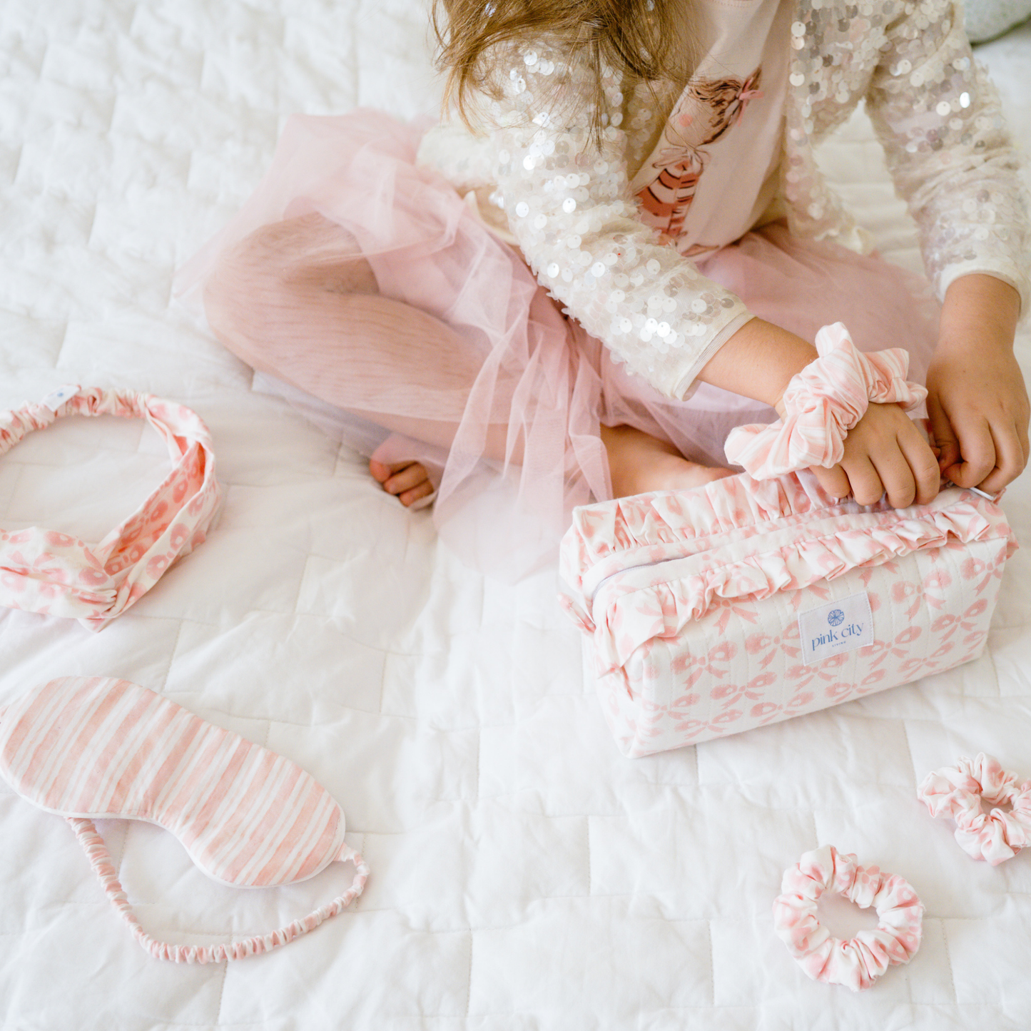 Luxury Frill Wash Bag, Organic Cotton