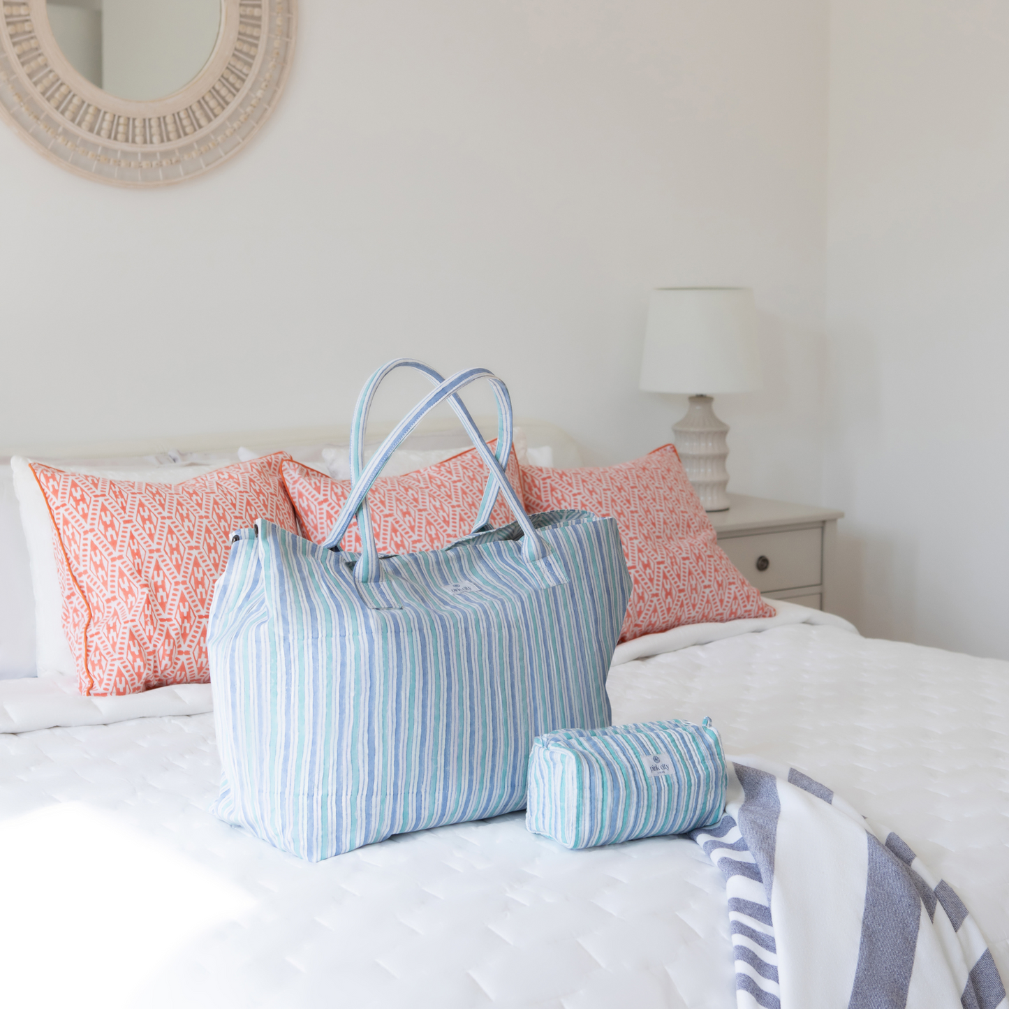 Blue Cactus Beach Bag
