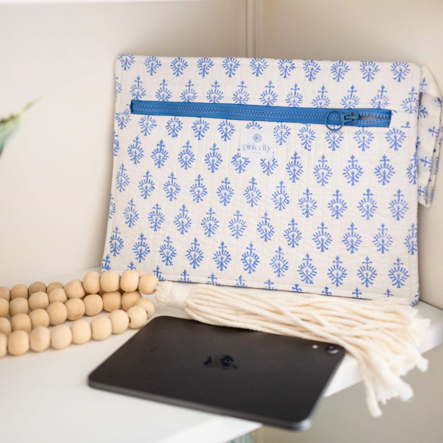 Tablet Sleeve, Santorini Blue Thistle