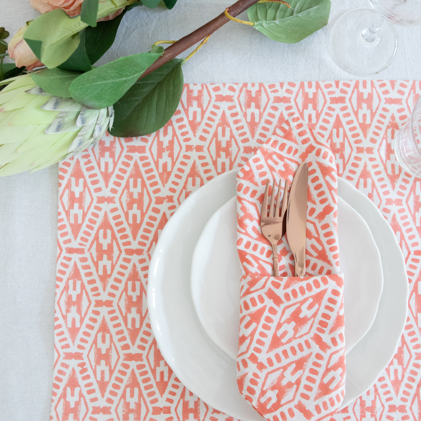 Pair of Peony Napkins