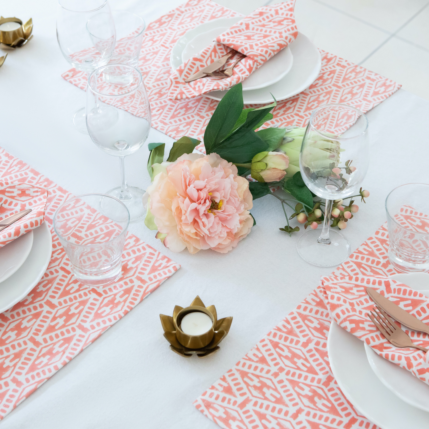 Pair of Peony Napkins