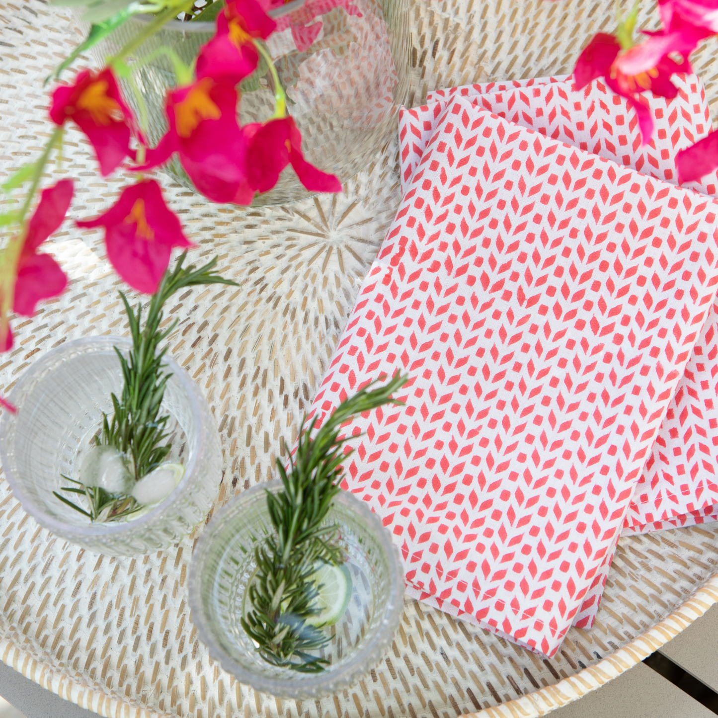 Pair of Bougainvillea Napkins