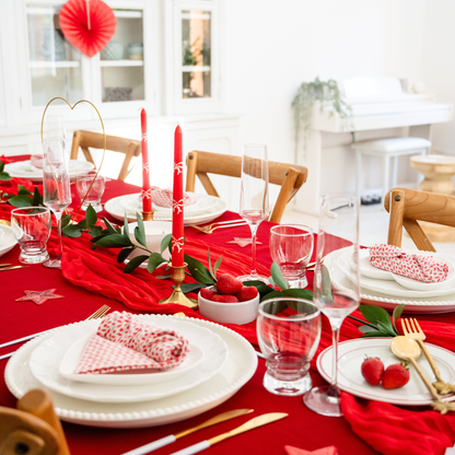 Hand Painted Dinner Candles in Cranberry