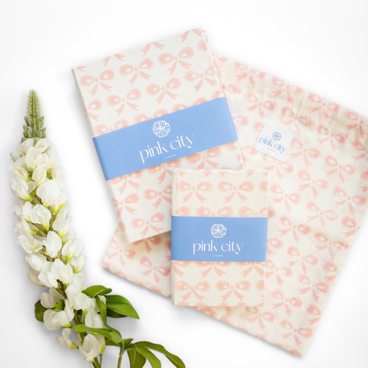 Artisan Journaling Notebook, Blush Bow